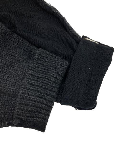 COMME des GARCONS HOMME（コムデギャルソン オム）COMME des GARCONS HOMME (コムデギャルソン オム) 切替ニットフロントジップカーディガン ブラック サイズ:不明（実寸参照）の古着・服飾アイテム