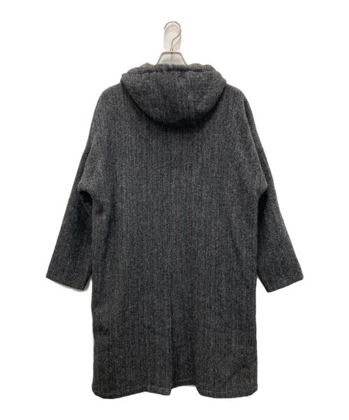 ASPESI（アスペジ）ASPESI (アスペジ) Harris Tweed (ハリスツイード) フーデッドツイード比翼ステンカラーコート グレー サイズ:Sの古着・服飾アイテム