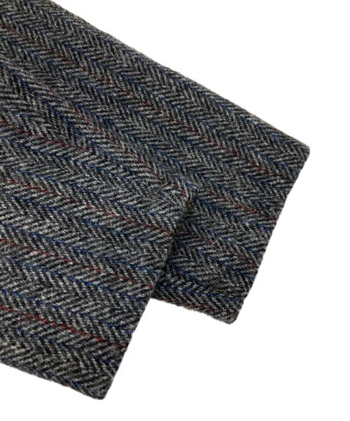 ASPESI（アスペジ）ASPESI (アスペジ) Harris Tweed (ハリスツイード) フーデッドツイード比翼ステンカラーコート グレー サイズ:Sの古着・服飾アイテム