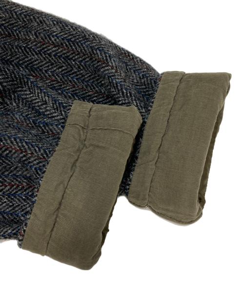 ASPESI（アスペジ）ASPESI (アスペジ) Harris Tweed (ハリスツイード) フーデッドツイード比翼ステンカラーコート グレー サイズ:Sの古着・服飾アイテム