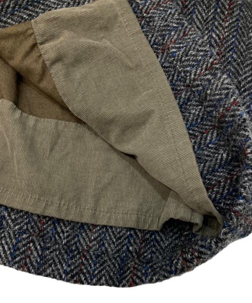 ASPESI（アスペジ）ASPESI (アスペジ) Harris Tweed (ハリスツイード) フーデッドツイード比翼ステンカラーコート グレー サイズ:Sの古着・服飾アイテム