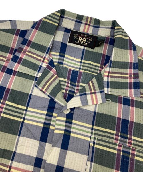RRL（ダブルアールエル）RRL (ダブルアールエル) シアサッカーチェックシャツ グリーン サイズ:不明（実寸参照）の古着・服飾アイテム