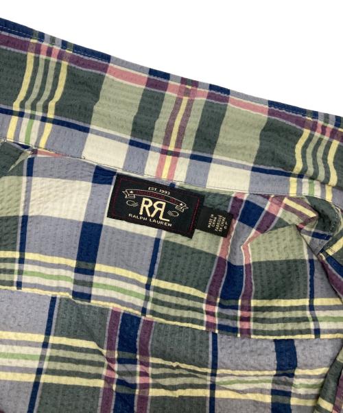 RRL（ダブルアールエル）RRL (ダブルアールエル) シアサッカーチェックシャツ グリーン サイズ:不明（実寸参照）の古着・服飾アイテム
