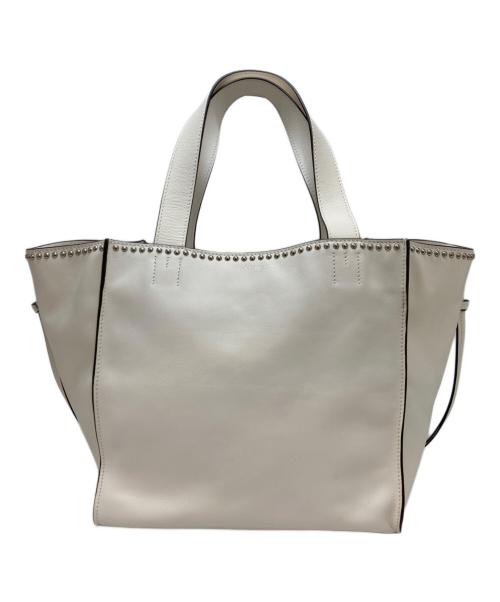 J&M DAVIDSON（ジェイ＆エム デヴィッドソン）J&M DAVIDSON (ジェイ＆エム デヴィッドソン) スタッズトートバッグ ホワイトの古着・服飾アイテム