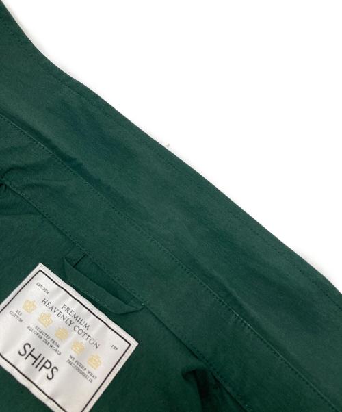SHIPS（シップス）SHIPS (シップス) HEAVENLY コットン/ナイロン ビッグシルエット ステンカラー コート グリーン サイズ:M 未使用品の古着・服飾アイテム