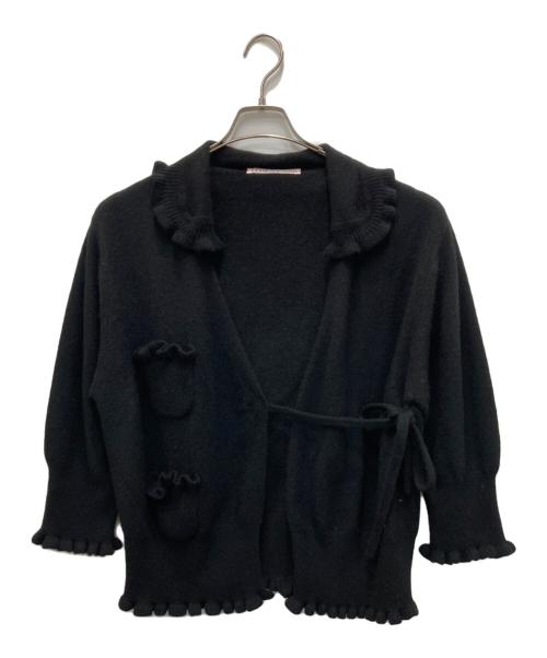 TOWAVASE（トワヴァーズ）TOWAVASE (トワヴァーズ) ヴォランカーディガン ブラック サイズ:freeの古着・服飾アイテム