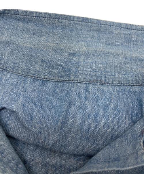 US NAVY（ユーエスネイビー）US NAVY (ユーエスネイビー) シャンブレーシャツ ブルー サイズ:不明(実寸参照)の古着・服飾アイテム