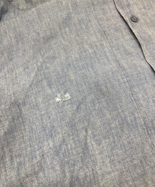 US NAVY（ユーエスネイビー）US NAVY (ユーエスネイビー) シャンブレーシャツ ブルー サイズ:不明(実寸参照)の古着・服飾アイテム