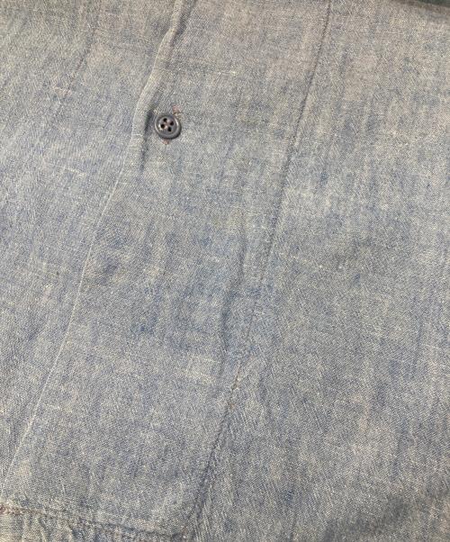 US NAVY（ユーエスネイビー）US NAVY (ユーエスネイビー) シャンブレーシャツ ブルー サイズ:不明(実寸参照)の古着・服飾アイテム