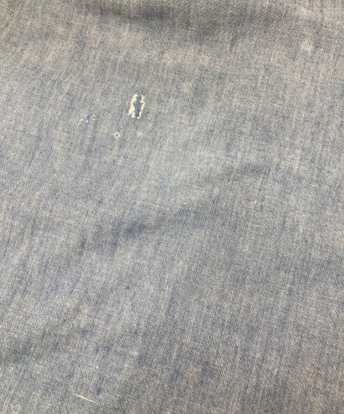 US NAVY（ユーエスネイビー）US NAVY (ユーエスネイビー) シャンブレーシャツ ブルー サイズ:不明(実寸参照)の古着・服飾アイテム