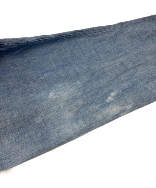 US NAVY（ユーエスネイビー）US NAVY (ユーエスネイビー) シャンブレーシャツ ブルー サイズ:不明(実寸参照)の古着・服飾アイテム