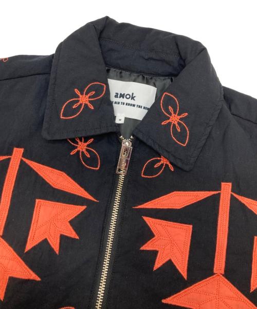 amok（アモク）amok (アモク) FLOWER QUILT JACKET ブラック サイズ:Mの古着・服飾アイテム