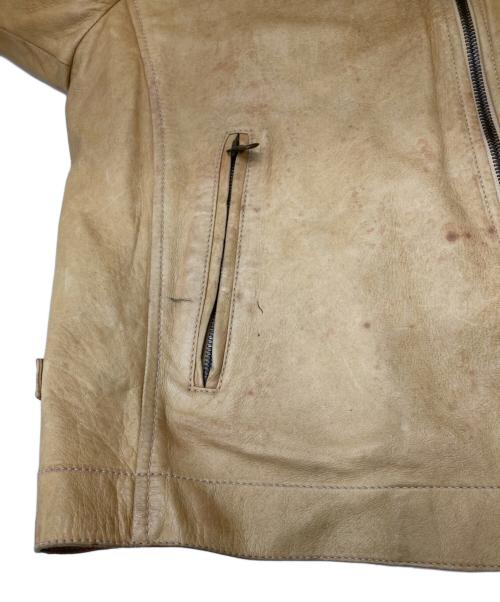 BRUNELLO CUCINELLI（ブルネロクチネリ）BRUNELLO CUCINELLI (ブルネロクチネリ) シングルライダースジャケット ブラウン サイズ:Lの古着・服飾アイテム