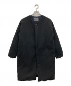 LOFTLABOロフトラボ）の古着「ノーカラーダウンコート」｜ブラック