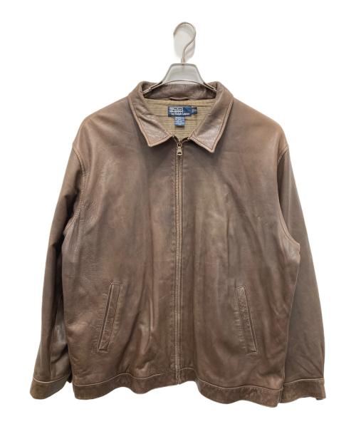 POLO RALPH LAUREN（ポロ・ラルフローレン）POLO RALPH LAUREN (ポロ・ラルフローレン) レザージャケット ブラウン サイズ:XXLの古着・服飾アイテム