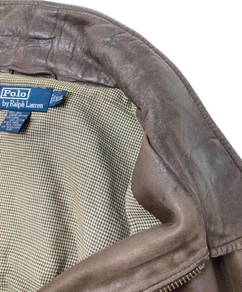 POLO RALPH LAUREN（ポロ・ラルフローレン）POLO RALPH LAUREN (ポロ・ラルフローレン) レザージャケット ブラウン サイズ:XXLの古着・服飾アイテム