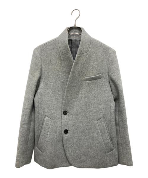WOO YOUNG MI（ウーヨンミ）WOO YOUNG MI (ウーヨンミ) ショールカラーセミダブル風 ウールジャケット グレー サイズ:48の古着・服飾アイテム