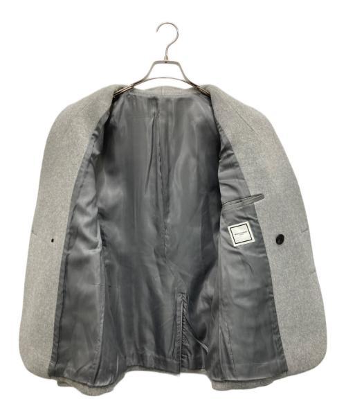 WOO YOUNG MI（ウーヨンミ）WOO YOUNG MI (ウーヨンミ) ショールカラーセミダブル風 ウールジャケット グレー サイズ:48の古着・服飾アイテム