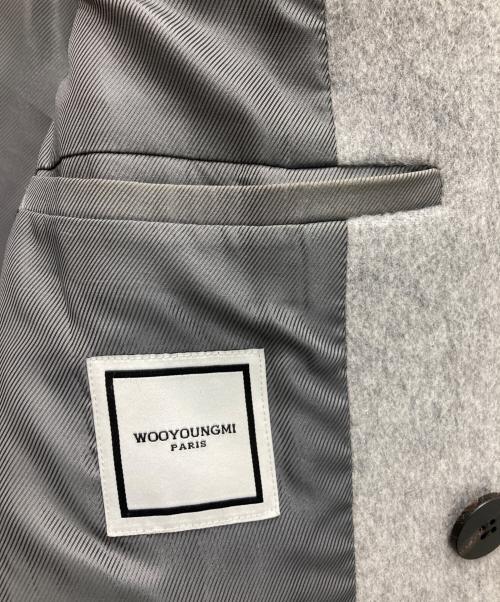 WOO YOUNG MI（ウーヨンミ）WOO YOUNG MI (ウーヨンミ) ショールカラーセミダブル風 ウールジャケット グレー サイズ:48の古着・服飾アイテム