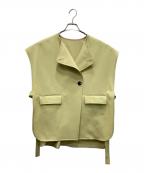 LANVIN en Bleuランバンオンブルー）の古着「ベルテッドオーバーサイズベスト」｜イエロー