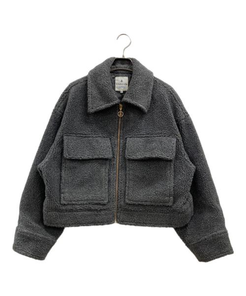 LANVIN en Bleu（ランバンオンブルー）LANVIN en Bleu (ランバンオンブルー) ボアショートブルゾン グレー サイズ:38の古着・服飾アイテム
