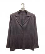 PLEATS PLEASEプリーツプリーズ）の古着「プリーツ3Bジャケット」｜ブラウン
