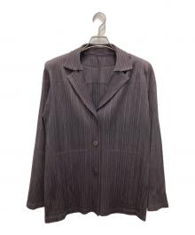 PLEATS PLEASE（プリーツプリーズ）の古着「プリーツ3Bジャケット」｜ブラウン