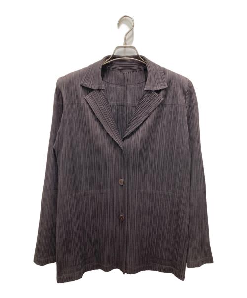 PLEATS PLEASE（プリーツプリーズ）PLEATS PLEASE (プリーツプリーズ) プリーツ3Bジャケット ブラウン サイズ:4の古着・服飾アイテム