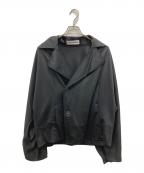 ISSEY MIYAKEイッセイミヤケ）の古着「ドルマンスリーブ ウール ジャージ ジャケット」｜ブラック