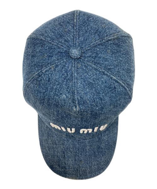 MIU MIU（ミュウミュウ）MIU MIU (ミュウミュウ) デニムベースボールキャップ インディゴ サイズ:Mの古着・服飾アイテム