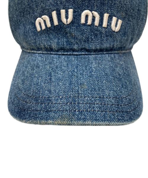 MIU MIU（ミュウミュウ）MIU MIU (ミュウミュウ) デニムベースボールキャップ インディゴ サイズ:Mの古着・服飾アイテム
