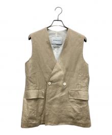 DEPAREILLE（デパリエ）の古着「リネンダブルブレストジレ」｜ベージュ