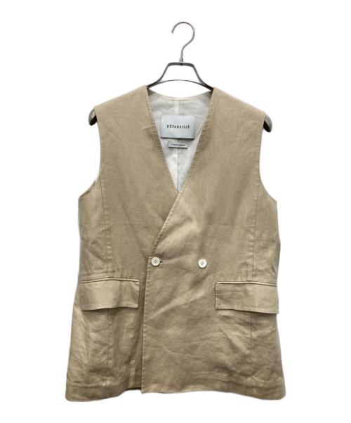DEPAREILLE（デパリエ）DEPAREILLE (デパリエ) リネンダブルブレストジレ ベージュ サイズ:38の古着・服飾アイテム