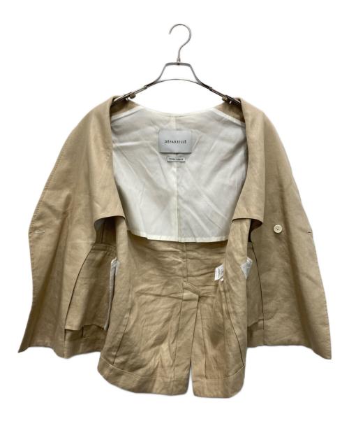 DEPAREILLE（デパリエ）DEPAREILLE (デパリエ) リネンダブルブレストジレ ベージュ サイズ:38の古着・服飾アイテム