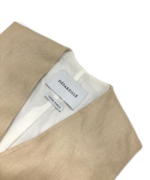 DEPAREILLE（デパリエ）DEPAREILLE (デパリエ) リネンダブルブレストジレ ベージュ サイズ:38の古着・服飾アイテム