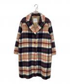 MACKINTOSH PHILOSOPHYマッキントッシュ フィロソフィー）の古着「ハウスチェックシャギーチェスターコート」｜ベージュ×ネイビー