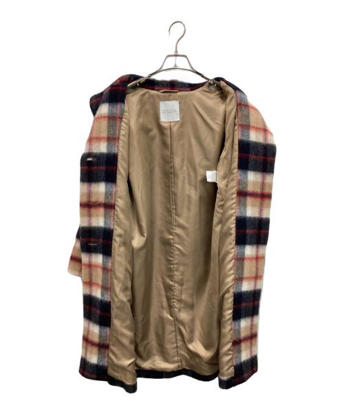 MACKINTOSH PHILOSOPHY（マッキントッシュ フィロソフィー）MACKINTOSH PHILOSOPHY (マッキントッシュ フィロソフィー) ハウスチェックシャギーチェスターコート ベージュ×ネイビー サイズ:36の古着・服飾アイテム
