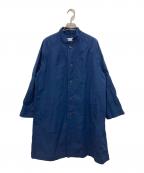 HUISハウス）の古着「やわらかシーチングコットンアトリエコート」｜ネイビー