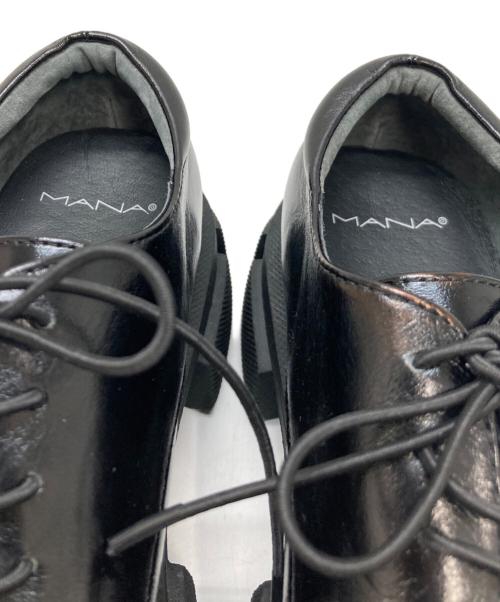 MANA（マナ）MANA (マナ) レースアップ ローファー 厚底 ブラック サイズ:37の古着・服飾アイテム