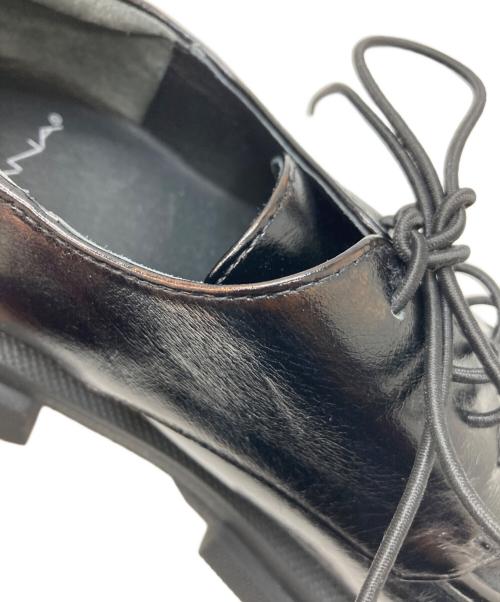 MANA（マナ）MANA (マナ) レースアップ ローファー 厚底 ブラック サイズ:37の古着・服飾アイテム