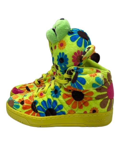adidas（アディダス）adidas (アディダス) JEREMY SCOTT (ジェレミー スコット) BEAR FLOWER POWER イエロー サイズ:22.5の古着・服飾アイテム