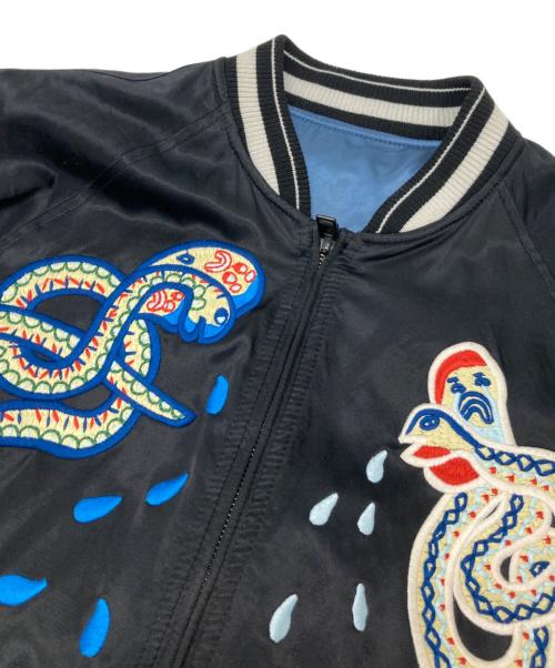 DIESEL（ディーゼル）DIESEL (ディーゼル) スカジャン ブラック×ブルー サイズ:Mの古着・服飾アイテム