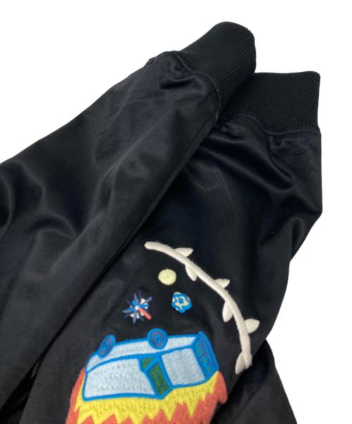 DIESEL（ディーゼル）DIESEL (ディーゼル) スカジャン ブラック×ブルー サイズ:Mの古着・服飾アイテム