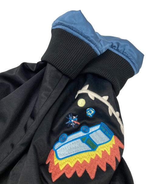 DIESEL（ディーゼル）DIESEL (ディーゼル) スカジャン ブラック×ブルー サイズ:Mの古着・服飾アイテム