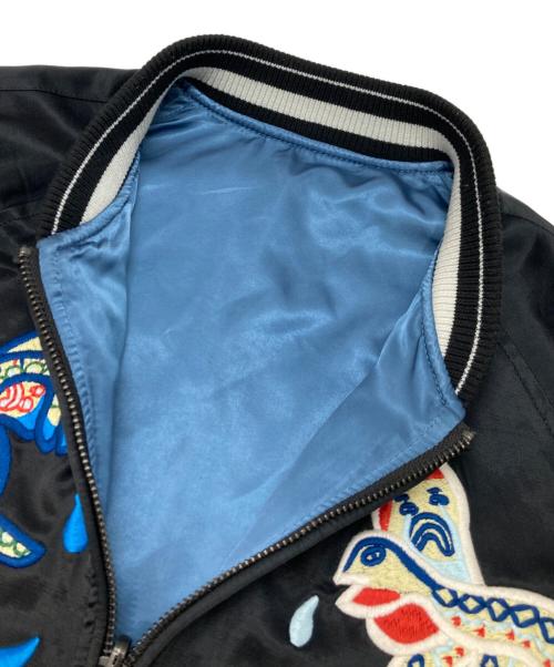 DIESEL（ディーゼル）DIESEL (ディーゼル) スカジャン ブラック×ブルー サイズ:Mの古着・服飾アイテム