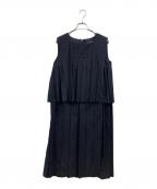COMME des GARCONS COMME des GARCONSコムデギャルソン コムデギャルソン）の古着「プリーツ レイヤード ノースリーブワンピース」｜ネイビー