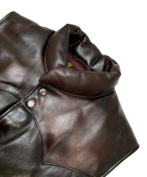 Y'2 leather（ワイツーレザー）Y'2 leather (ワイツーレザー) ダウンレザーベスト ブラウン サイズ:40の古着・服飾アイテム