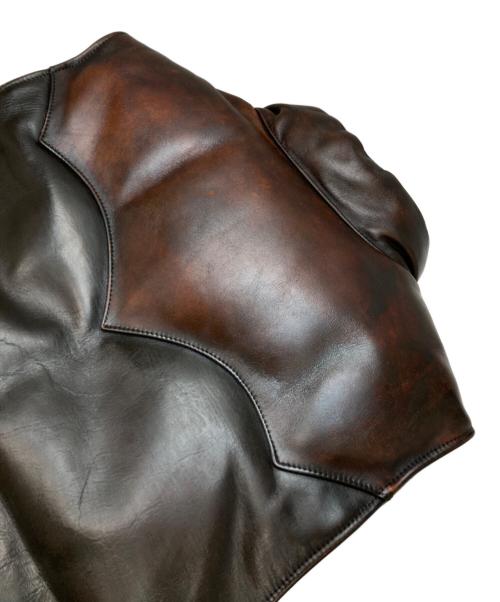 Y'2 leather（ワイツーレザー）Y'2 leather (ワイツーレザー) ダウンレザーベスト ブラウン サイズ:40の古着・服飾アイテム