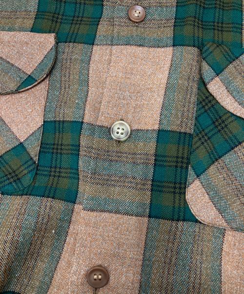 milliken acrallama（ミリケン）milliken acrallama (ミリケン) チェックシャツ ブラウン×グリーン サイズ:Mの古着・服飾アイテム