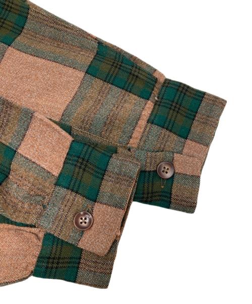 milliken acrallama（ミリケン）milliken acrallama (ミリケン) チェックシャツ ブラウン×グリーン サイズ:Mの古着・服飾アイテム